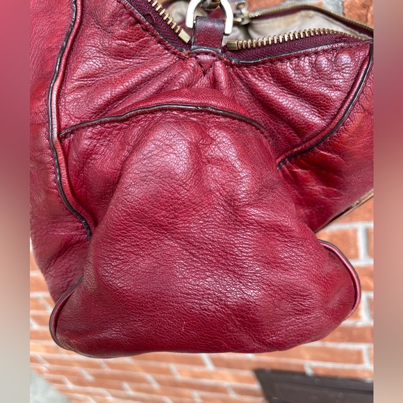 3/$12 Burgundy Michael Kors Leather Purse with Gold Hardware - Used - Picture 8 of 13